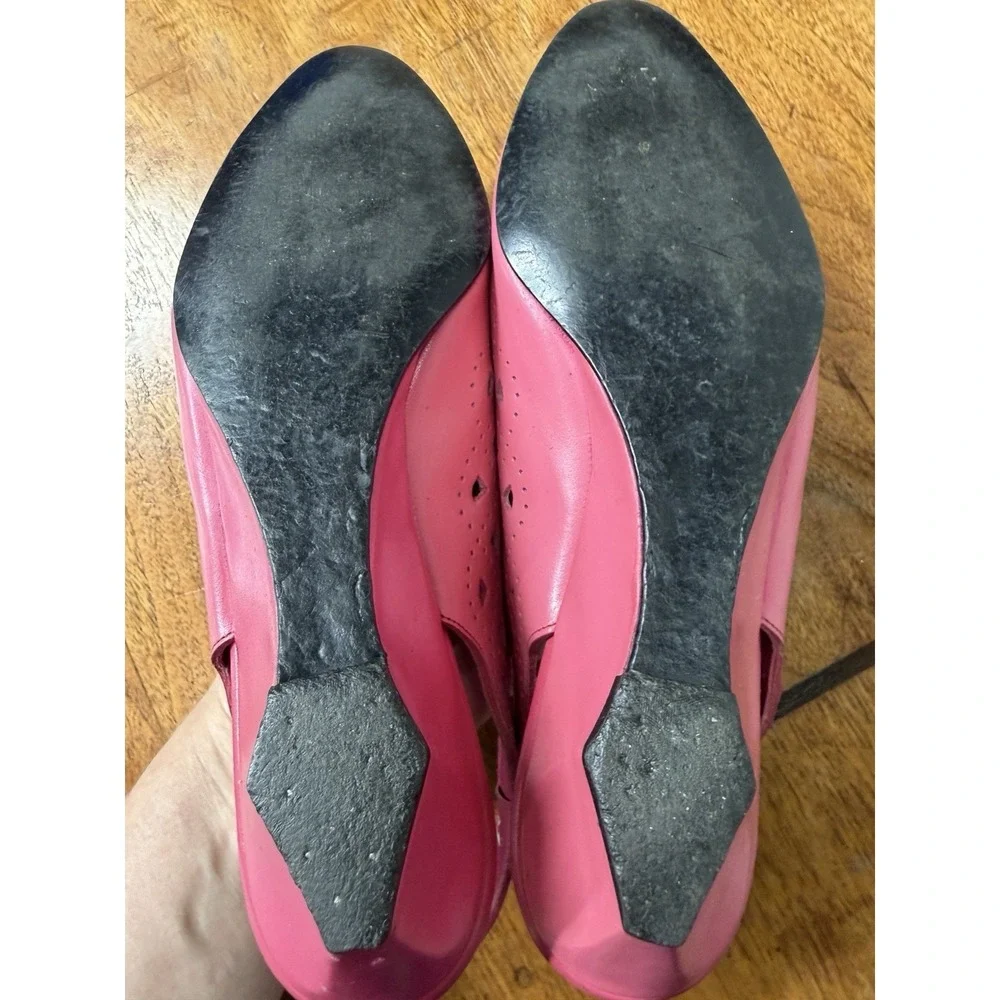Vtg 80s Naturalizer Women's 5.5 Pink Low Wedge Heels Shoes Colorful Barbiecore